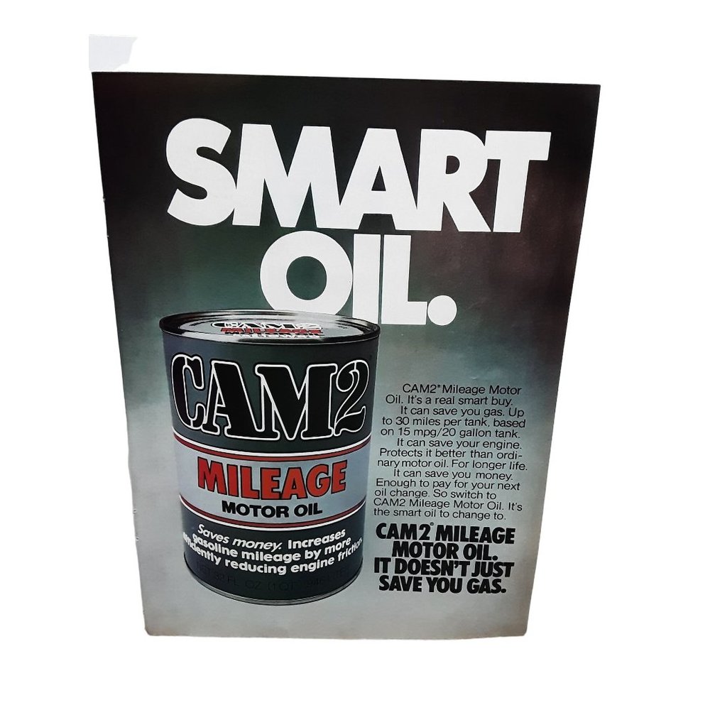 Cam2 Mileage Motor Oil vintage 1979 Original Magazine Print Ad